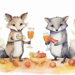 Animals Drinking Wine