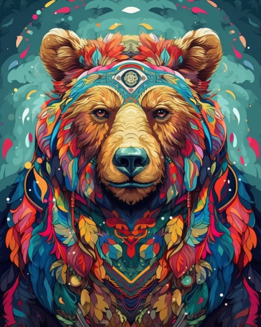 enchanting painting of a bear