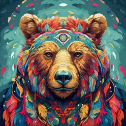 enchanting painting of a bear