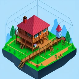 Diorama 5: Log Cabin Houses