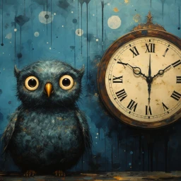 Vintage Clock Owls