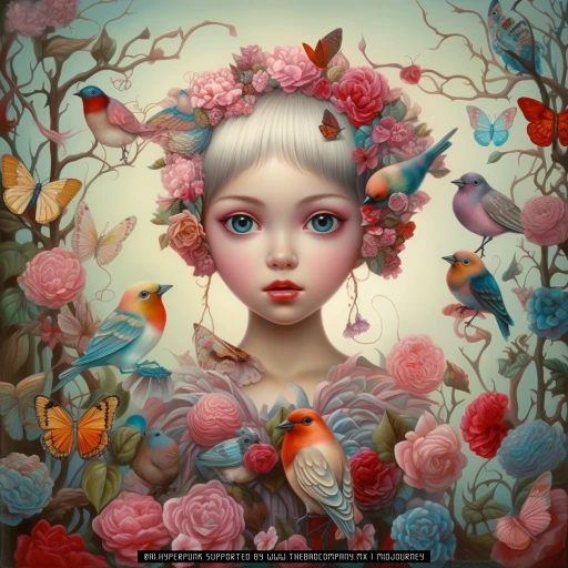Birds.03 ai.Render. inspired by the work of Mark Ryden & Remedios Varo.