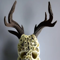 Deer skull made from quilled paper