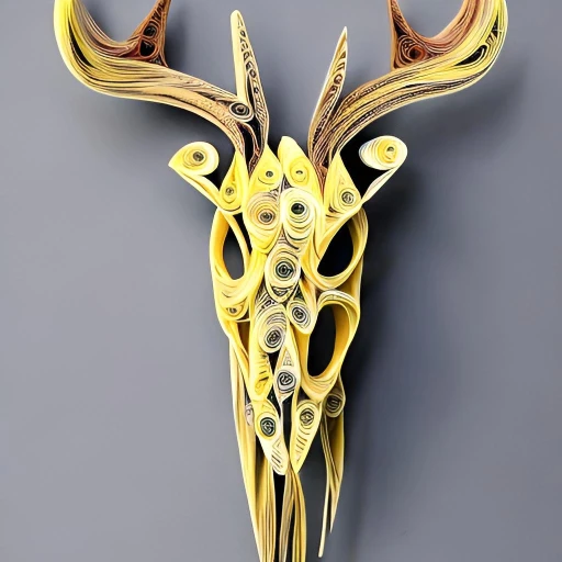 Deer skull made from quilled paper