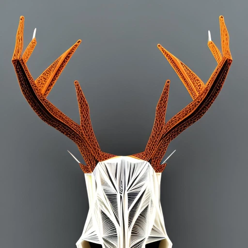 Deer skull made from quilled paper