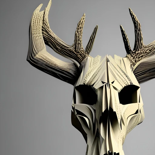 Deer skull made from quilled paper