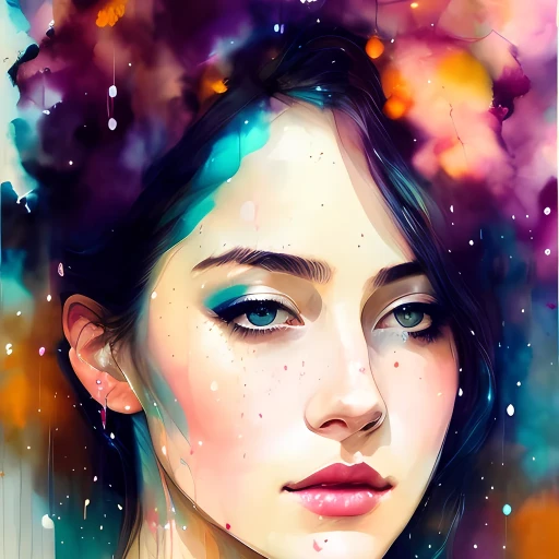 Painting with ink drips