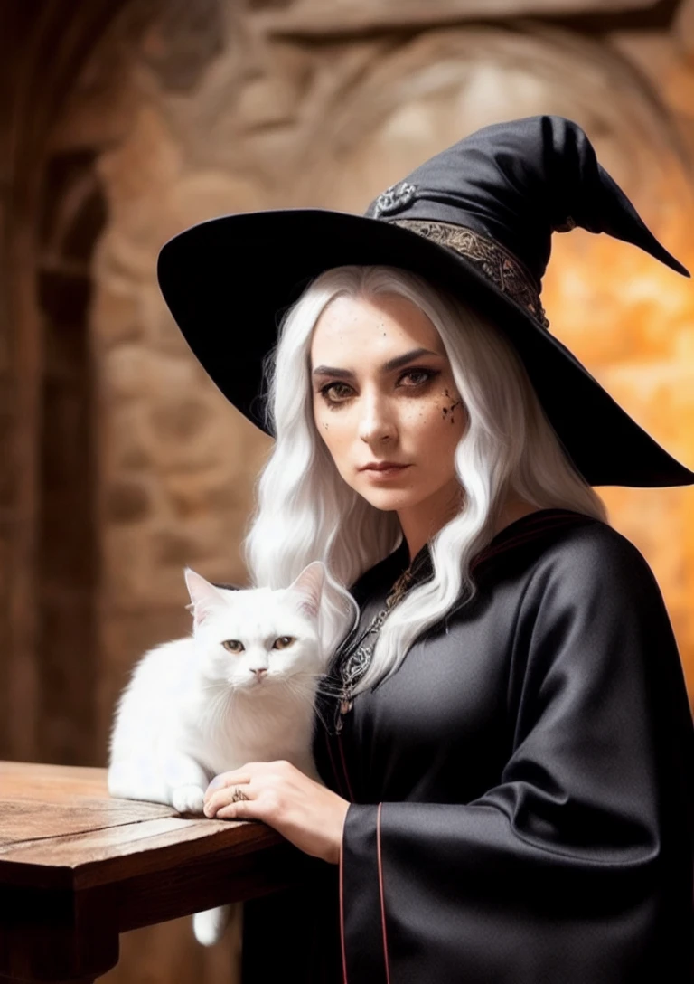 Medieval Witch & her Cat
