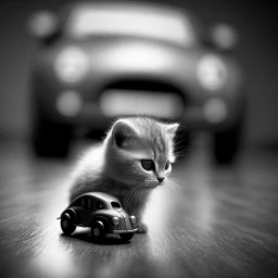 Cat with minicar #2