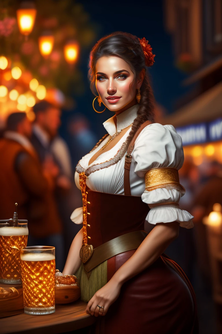 Octoberfest beer woman