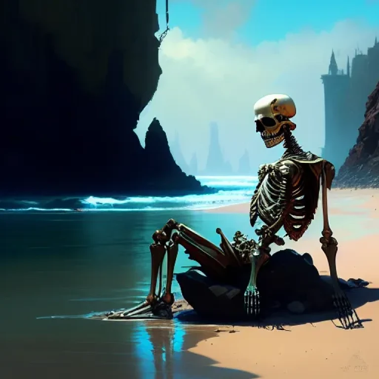 Skeleton at the beach