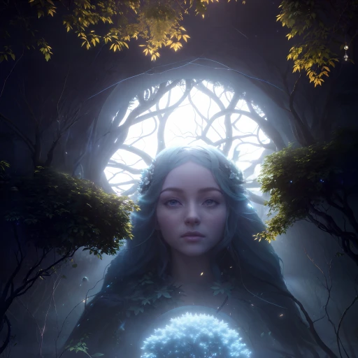 Blue Goddess in a Grove