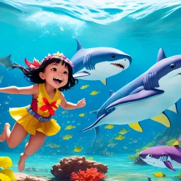 Childhood underwater happy memories