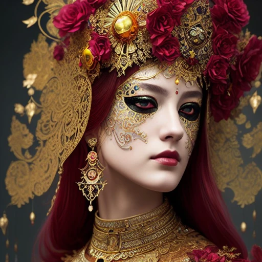 Woman with gothic mask of the carnival of Venice