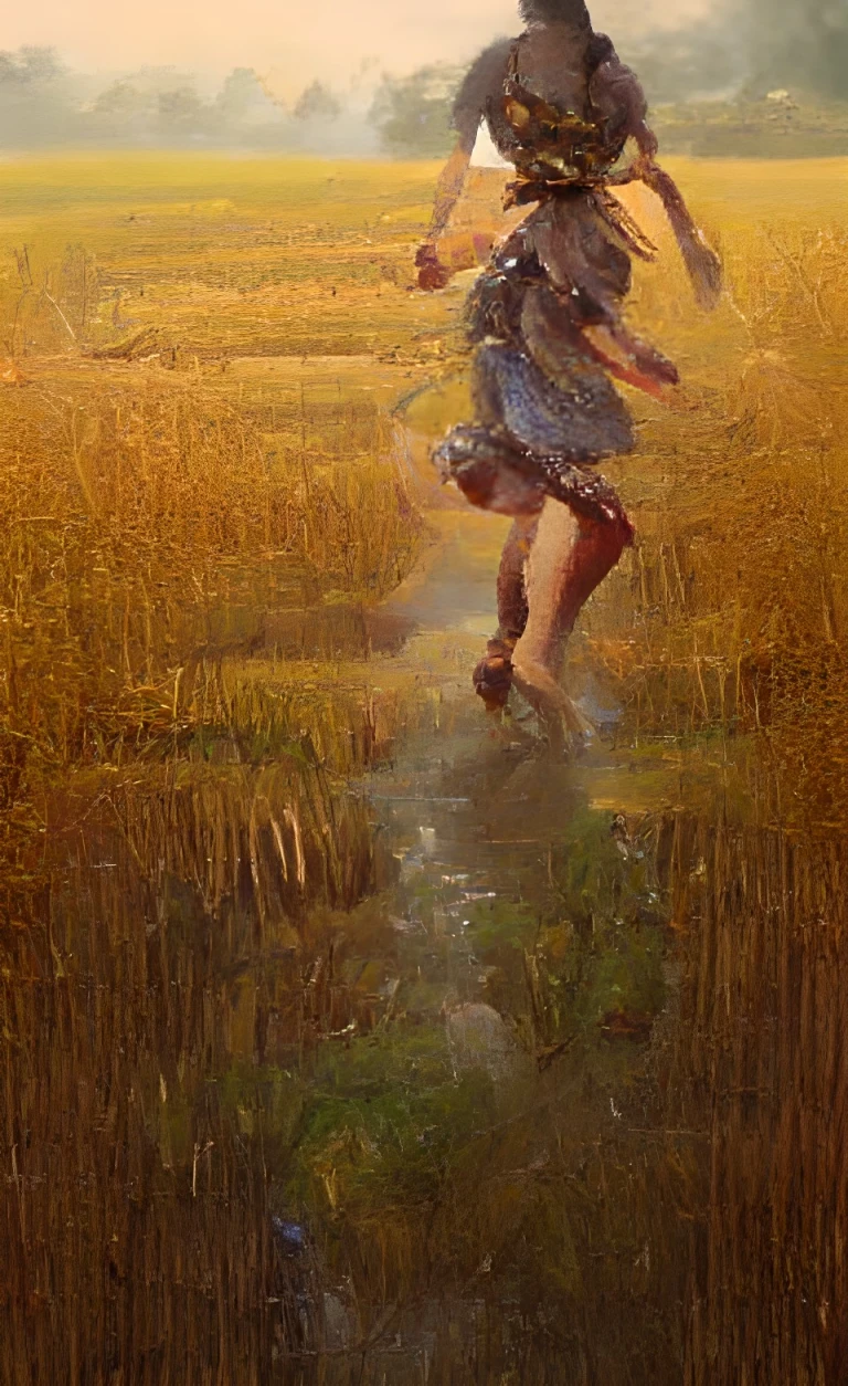 Ukraine No. 2: Jireh Grace running away in a Golden Rice Field"