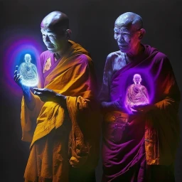 Kirlian photographs of Tibetan Buddhist Monks