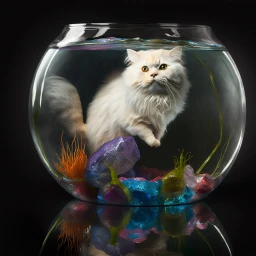 Himalayan Cat in Fishbowl