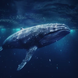Blue Whale Luminescent Ocean