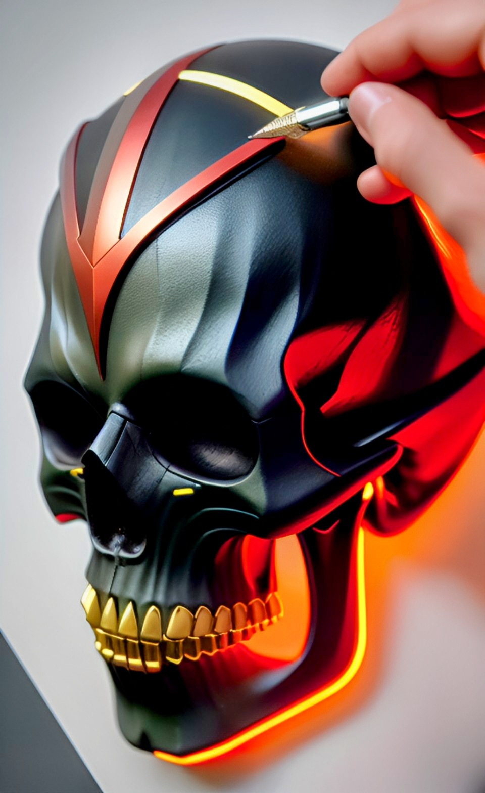 Hardcore Punk Music Artwork Vibrant Skull With Headphones