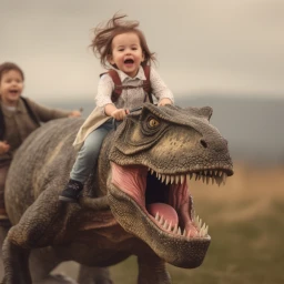 Kids Riding Dinosaurs