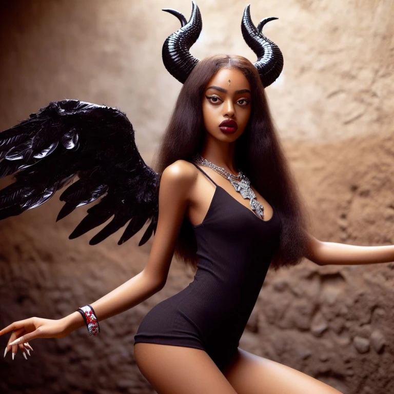 ethiopian girl in maleficent costume