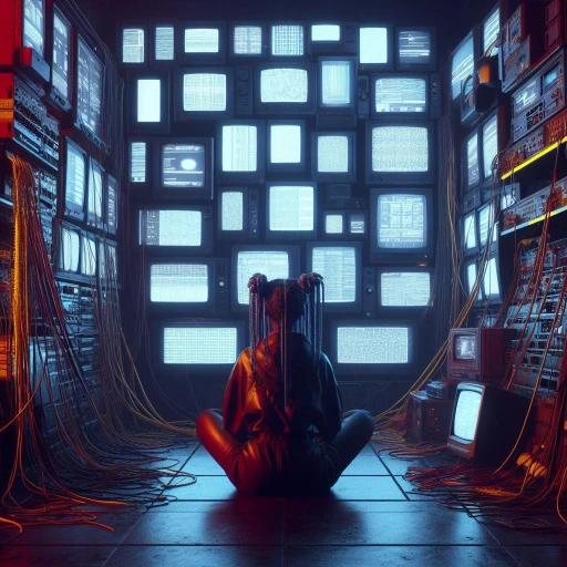 Near-Future Hacker with Numerous Displays