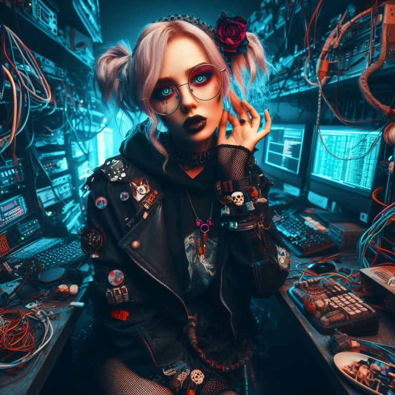 Neuro-Enhanced Hacker Girl