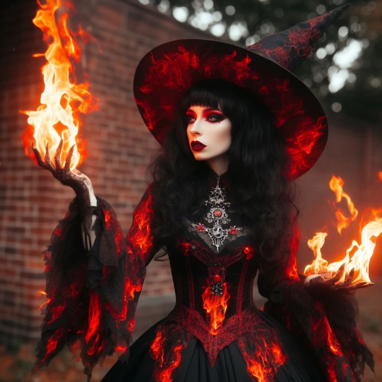 The fire witch deals with flames.