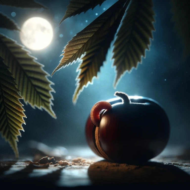 “…a worm bore into a chestnut.”