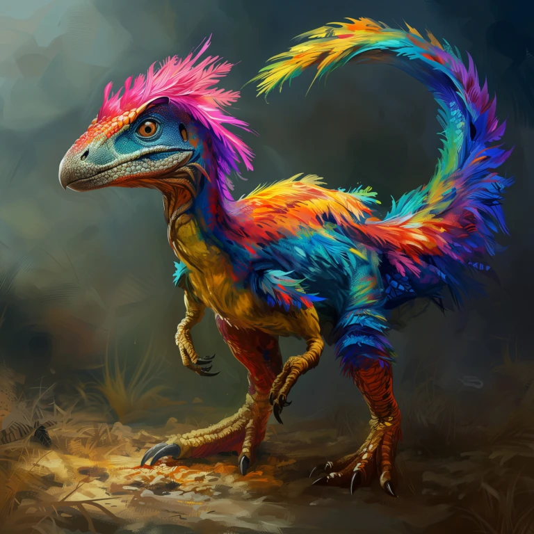 Dinosaur with feathers