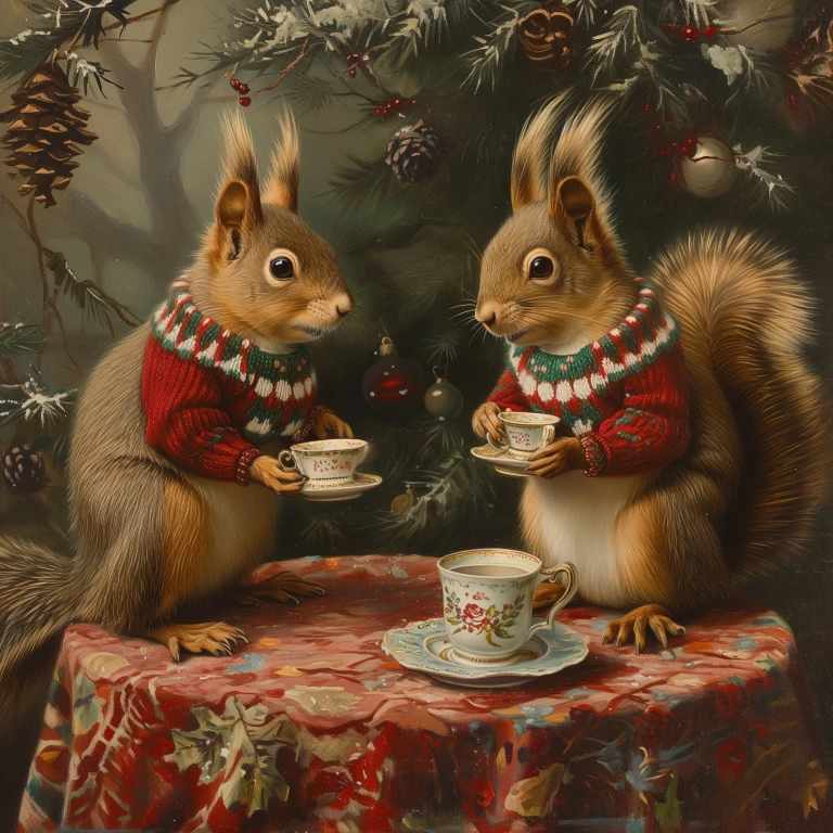 Squirrel’s tea at Christmas