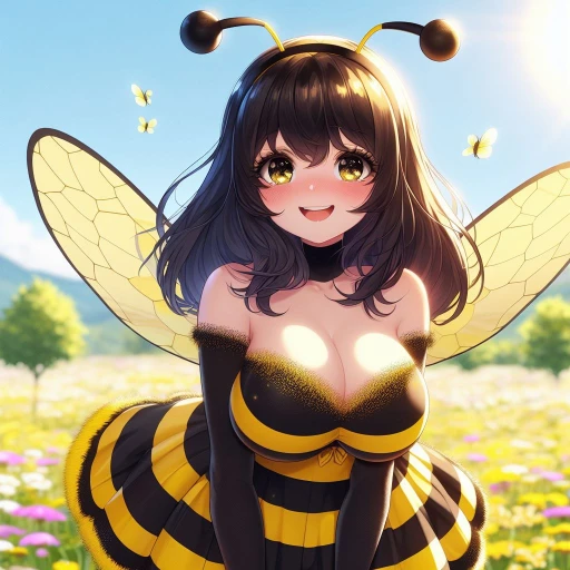 Premium Photo | Illustration of cute anime bee