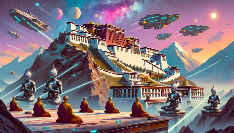 A futuristic visual of Potala Palace