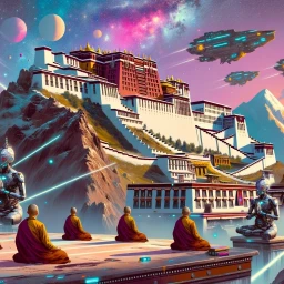 A futuristic visual of Potala Palace