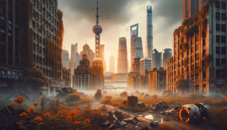 A future city pic of Shanghai, China after everything goes wild