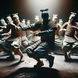 terra cotta warriors with street dance moves