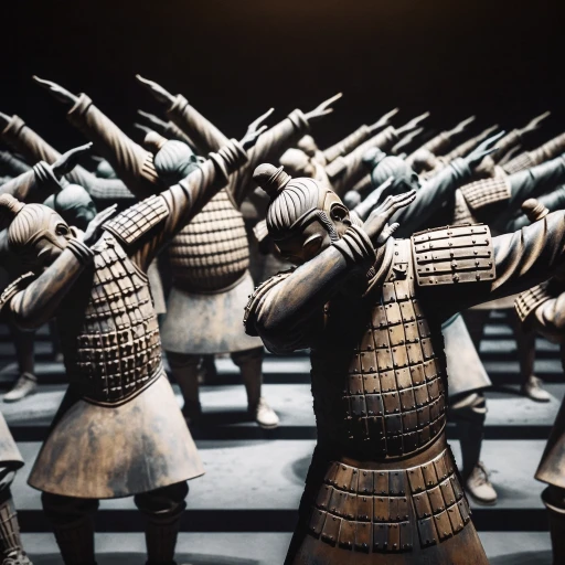 terra cotta warriors with dabbing moves