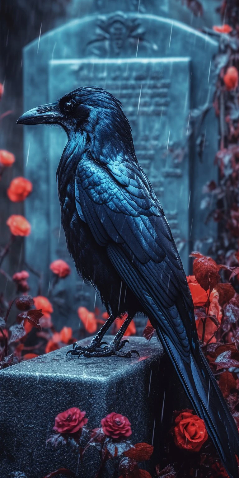 Raven And Roses
