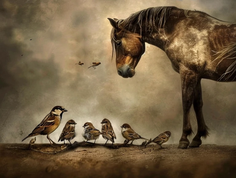 “The baby sparrows, …