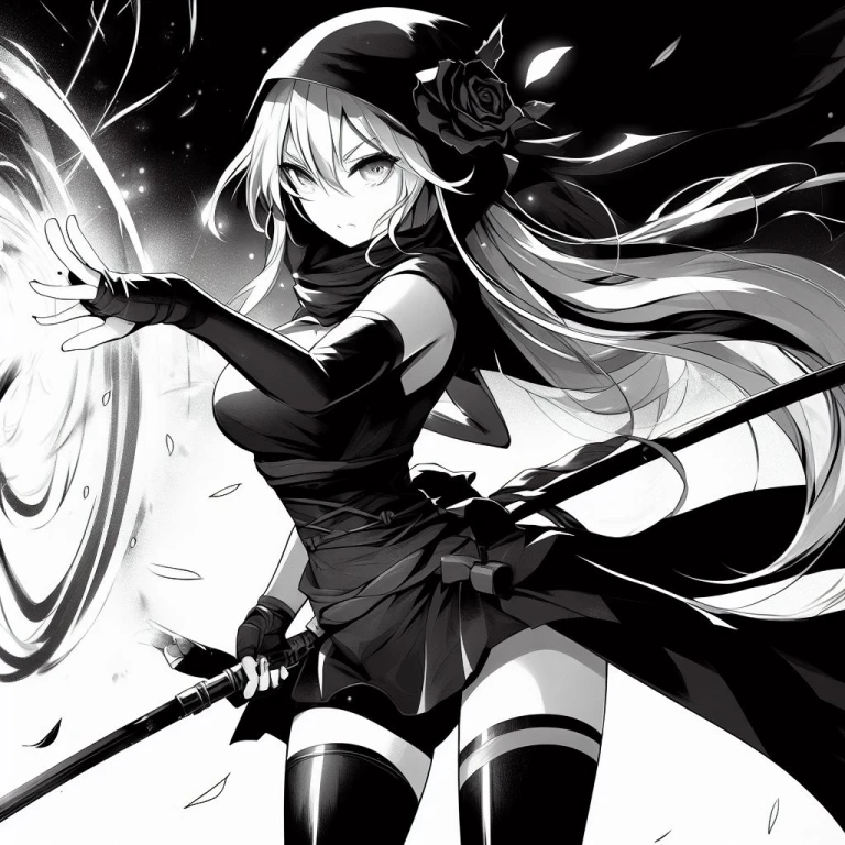 Female wizard drawn in manga style