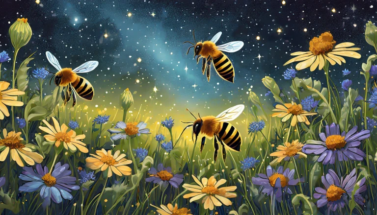 Honeybees in a Meadow