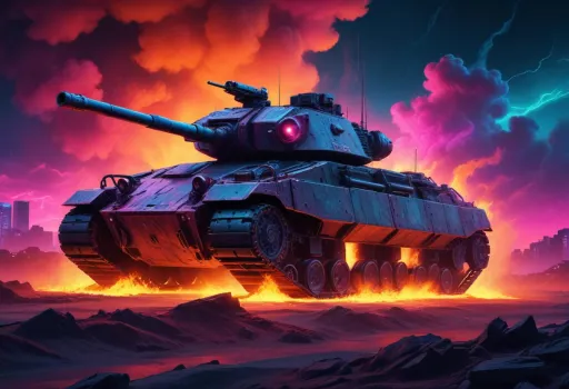 cyberpunk German Tiger heavy tank