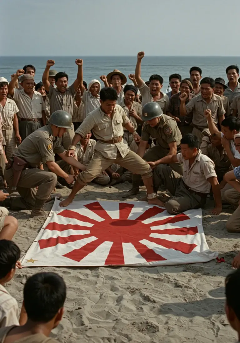 Japanese spy caught - step on this flag if you're not a spy!!