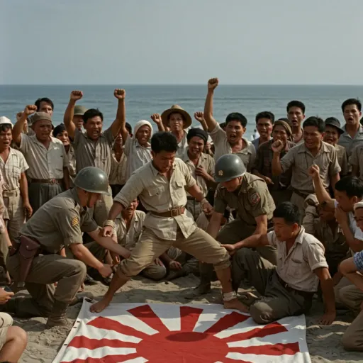 Japanese spy caught - step on this flag if you're not a spy!!