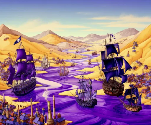 Where ships of purple gently toss