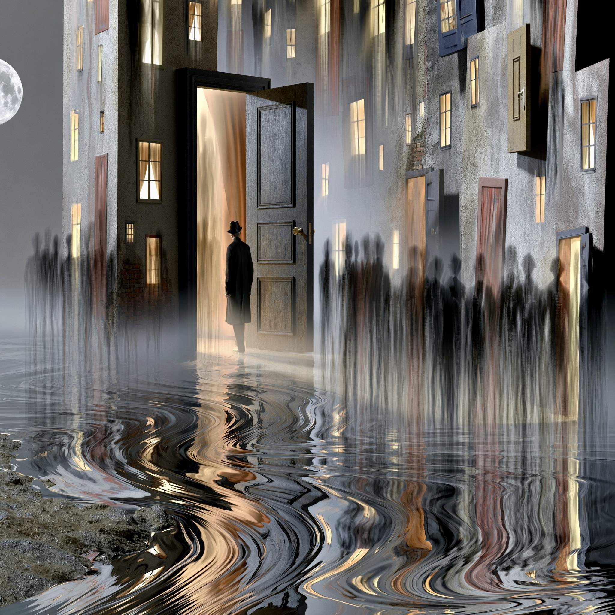 A door just opened on a street —